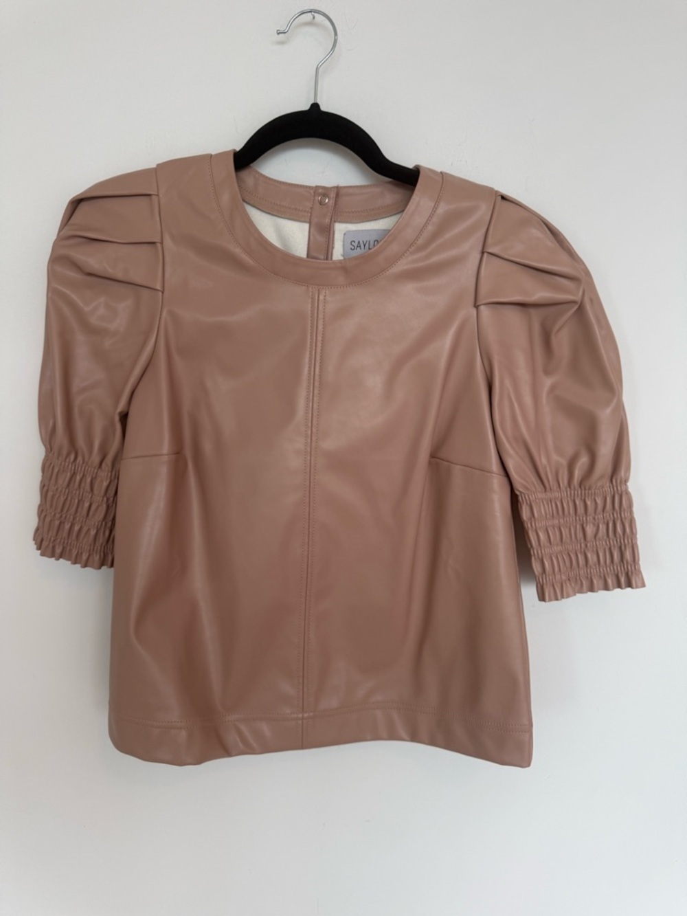 Saylor Andie Vegan Leather Top in Rose Quartz size S - Picture 2 of 5
